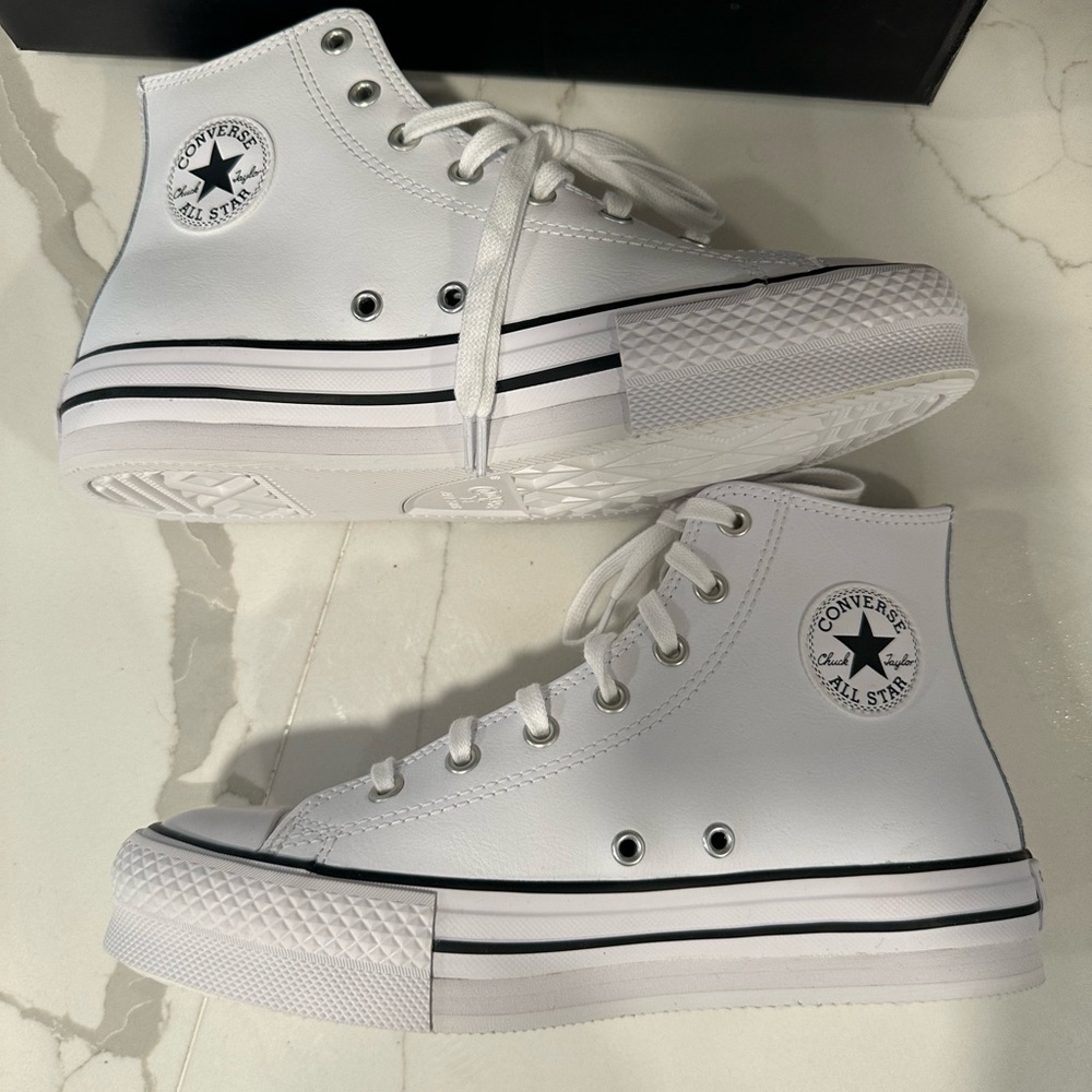 Chuck Taylor converse Eva lift hi top leather sneakers - Picture 5 of 11